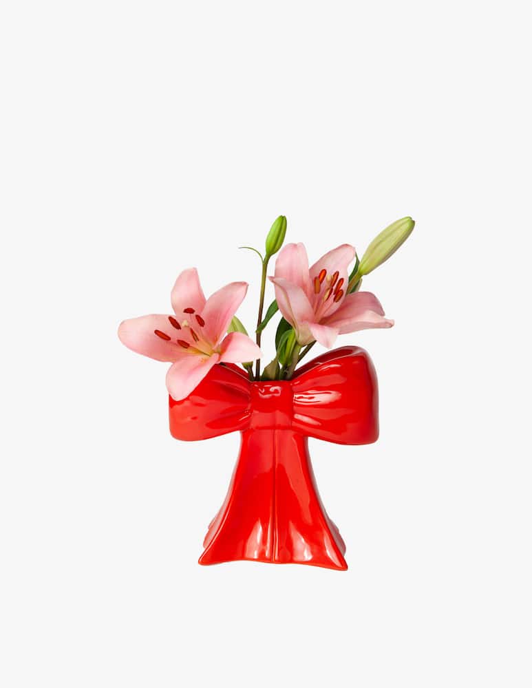 rinascente Doiy Vase Bow Red
