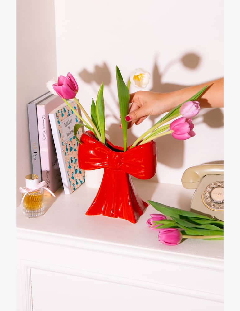 rinascente Doiy Vase Bow Red