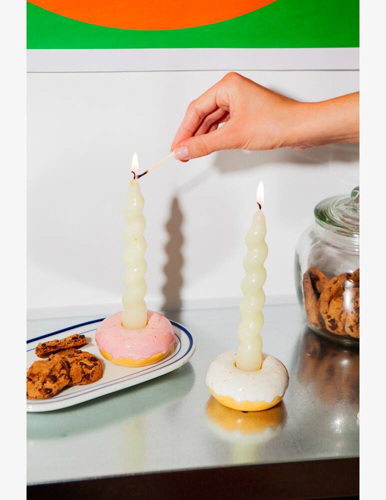 rinascente Doiy Candle Holder Fast Food Donut White