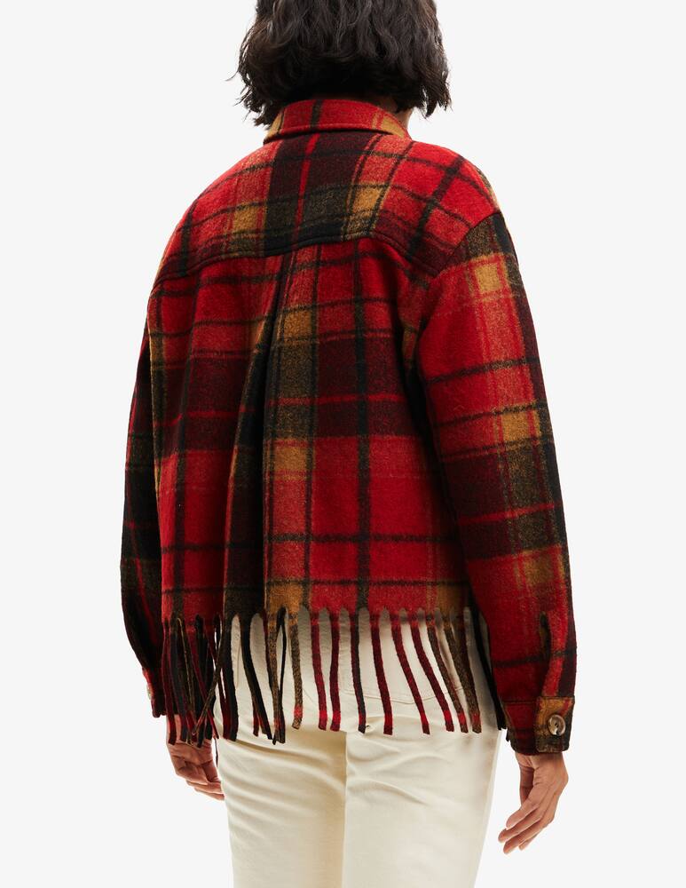 rinascente Desigual Short fringed plaid jacket - Red