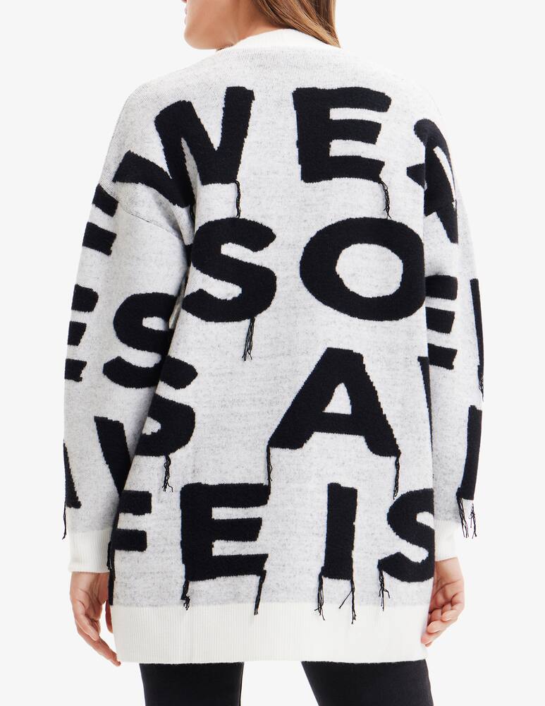 rinascente Desigual Cardigan Aperto Manifesto - Bianco