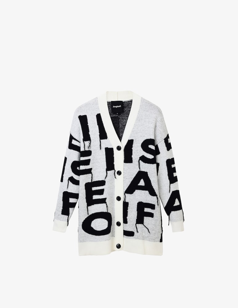 rinascente Desigual Cardigan Aperto Manifesto - Bianco