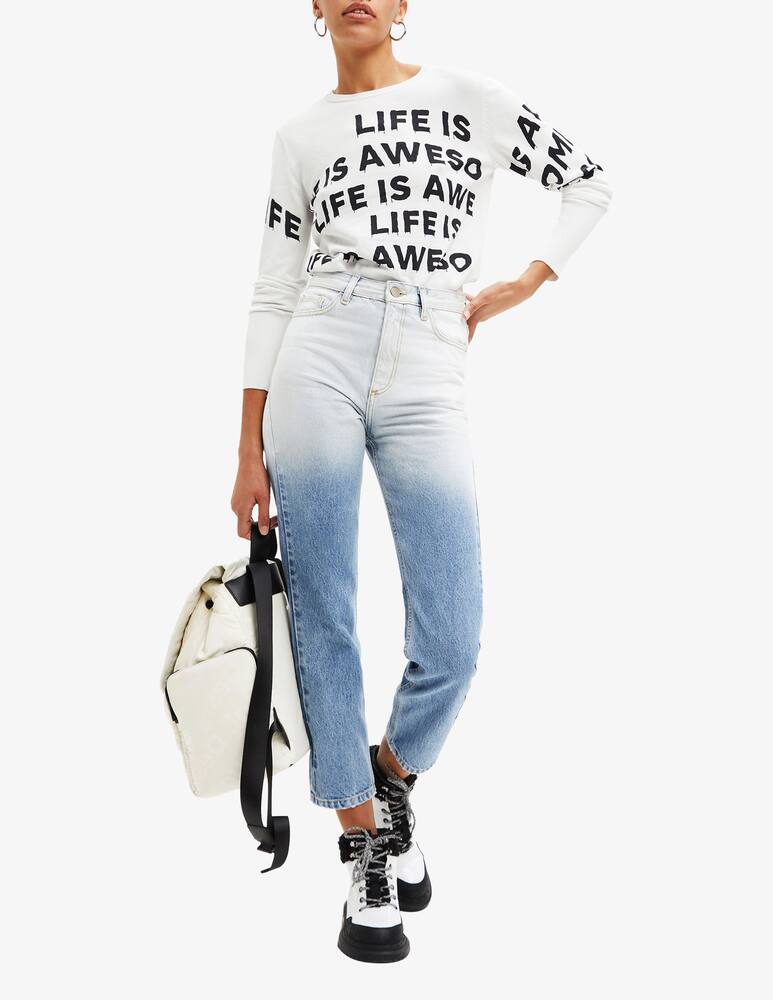 rinascente Desigual Jeans dritti cropped sfumati - Bianco