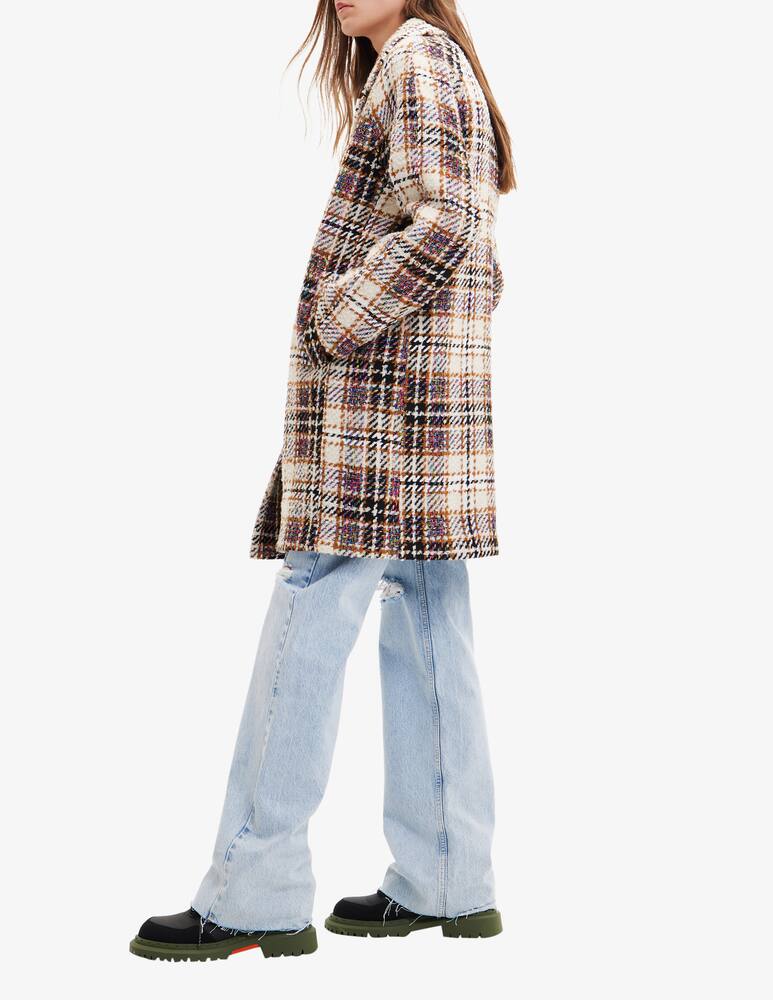 Desigual Long tartan crossover coat - Brown - picture 2 Desigual Long tartan crossover coat - Brown - picture 2