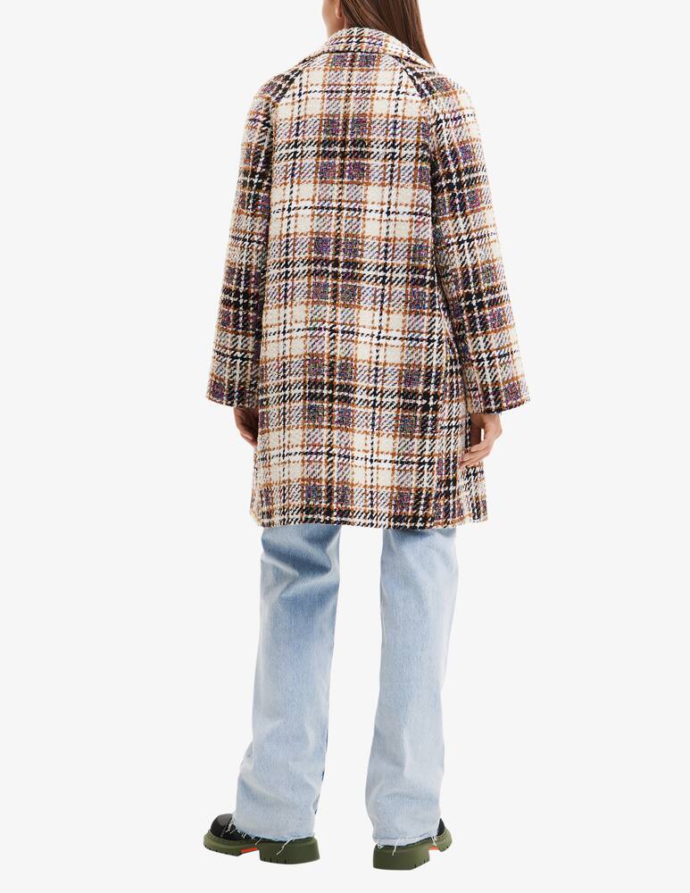 Desigual Long tartan crossover coat - Brown - picture 3 Desigual Long tartan crossover coat - Brown - picture 3