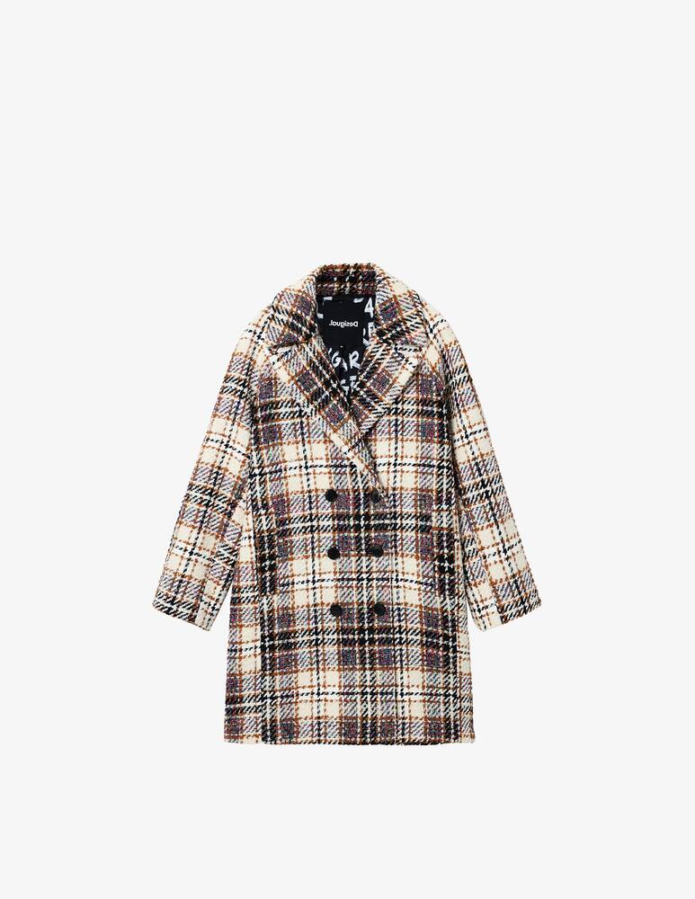 Desigual Long tartan crossover coat - Brown - picture 5 Desigual Long tartan crossover coat - Brown - picture 5