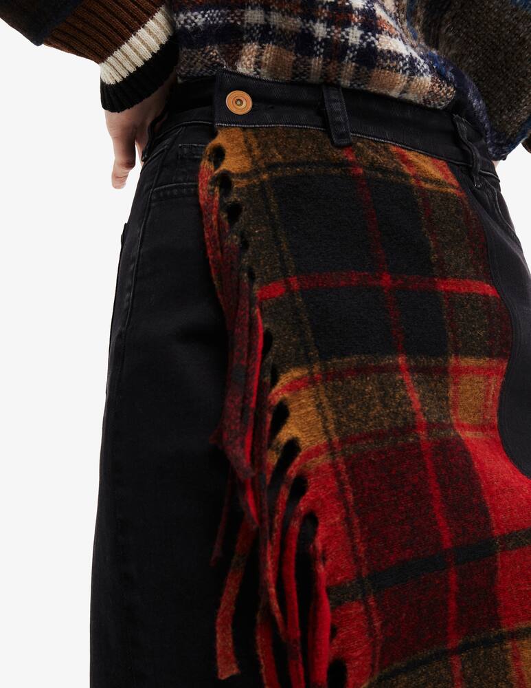 rinascente Desigual Gonna midi in denim scozzese - Nero