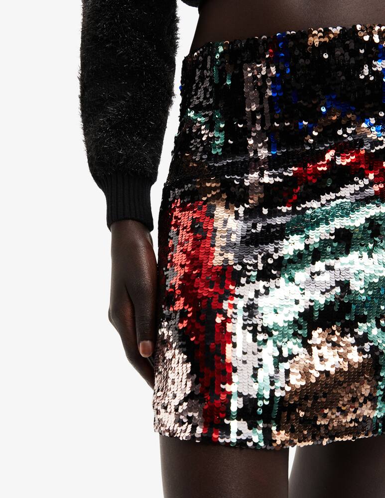 rinascente Desigual Sequin slim mini skirt - Black