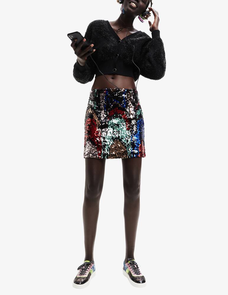 rinascente Desigual Shiny fur cardigan - Black