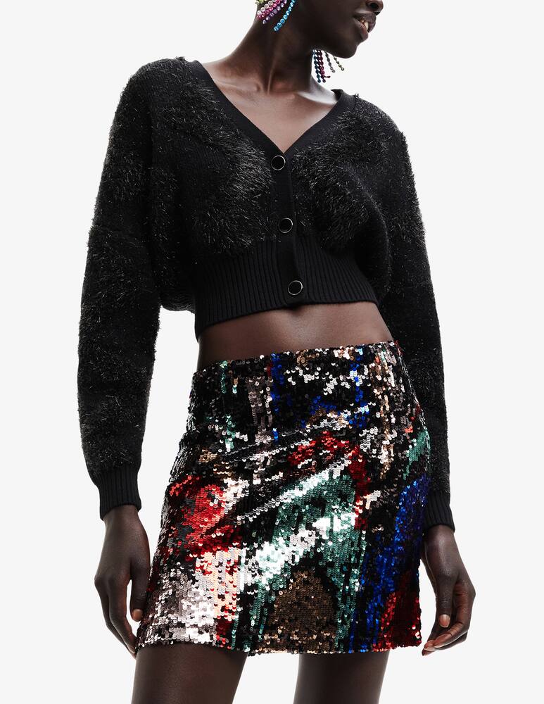Desigual Cardigan in pelliccia lucida - Nero - immagine 1 Desigual Cardigan in pelliccia lucida - Nero - immagine 1
