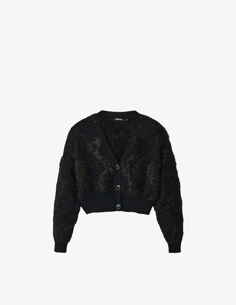 rinascente Desigual Shiny fur cardigan - Black