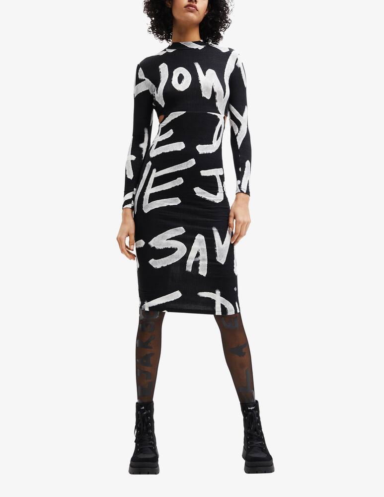 rinascente Desigual Abito midi Manifesto - Nero