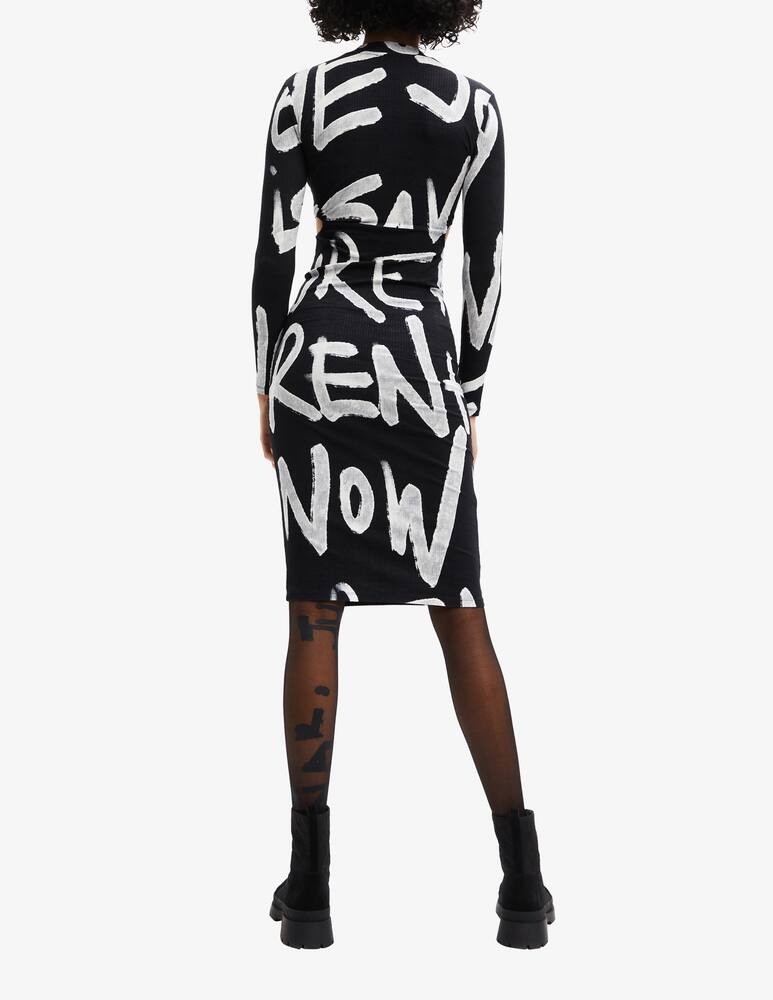 rinascente Desigual Abito midi Manifesto - Nero