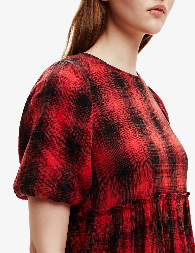 rinascente Desigual Plaid midi dress - Red