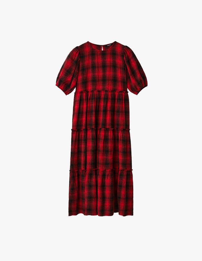 rinascente Desigual Plaid midi dress - Red