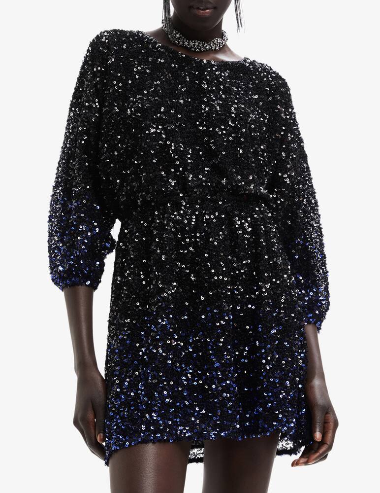 rinascente Desigual Abito corto in paillettes - Nero
