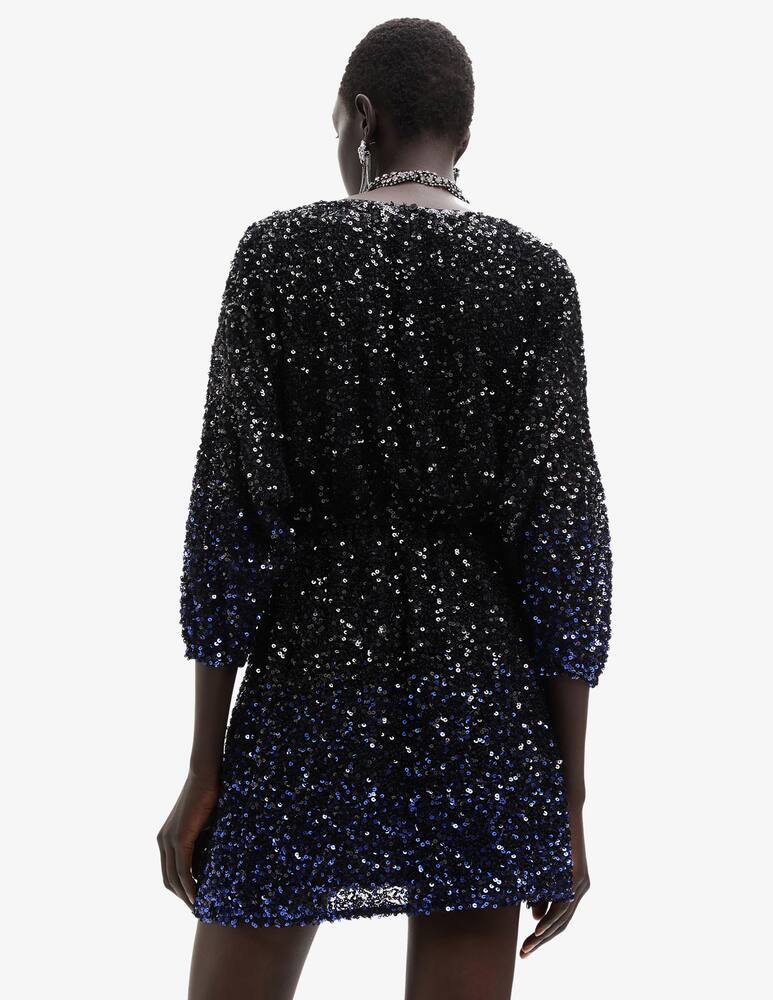 rinascente Desigual Abito corto in paillettes - Nero