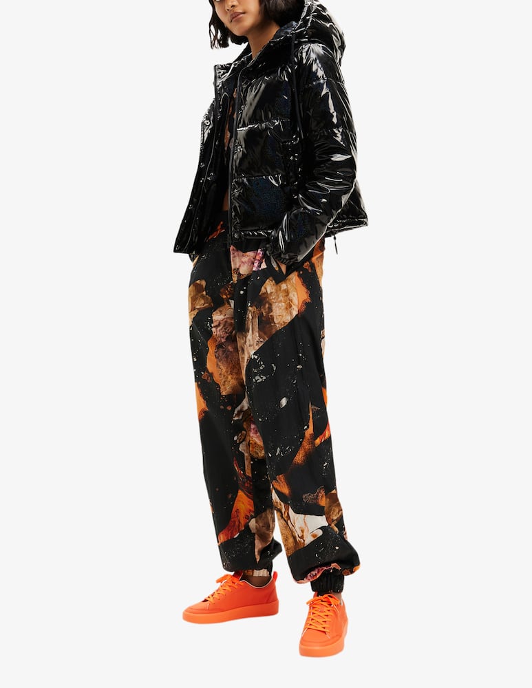 rinascente Desigual Iridescent short padded jacket - Black