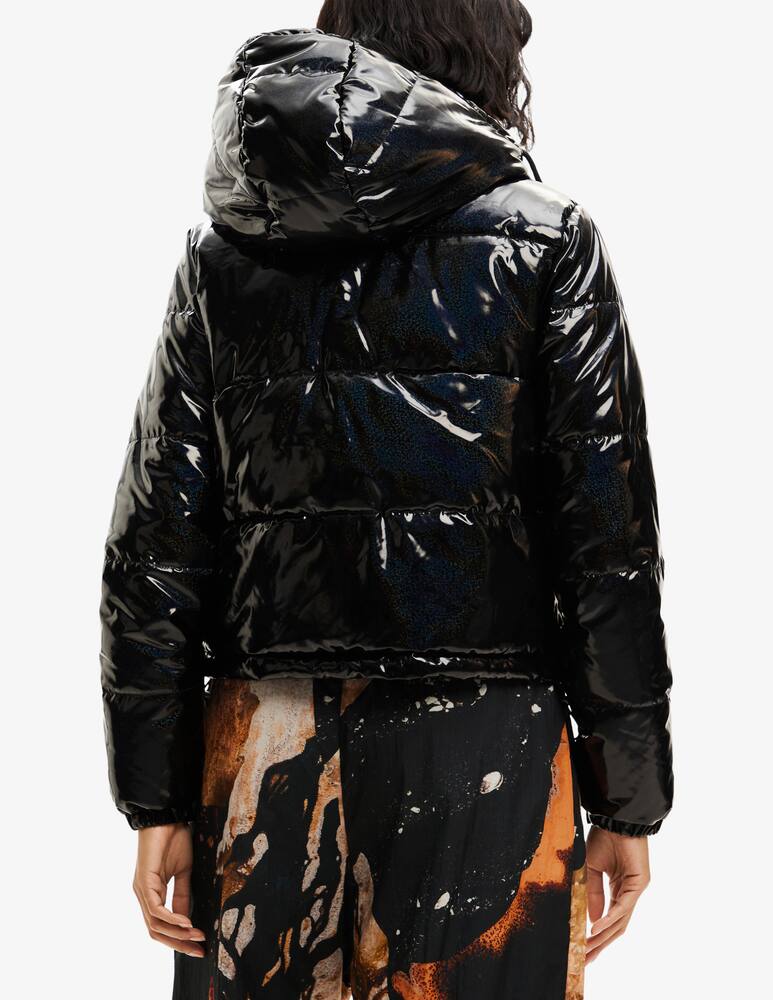 rinascente Desigual Iridescent short padded jacket - Black
