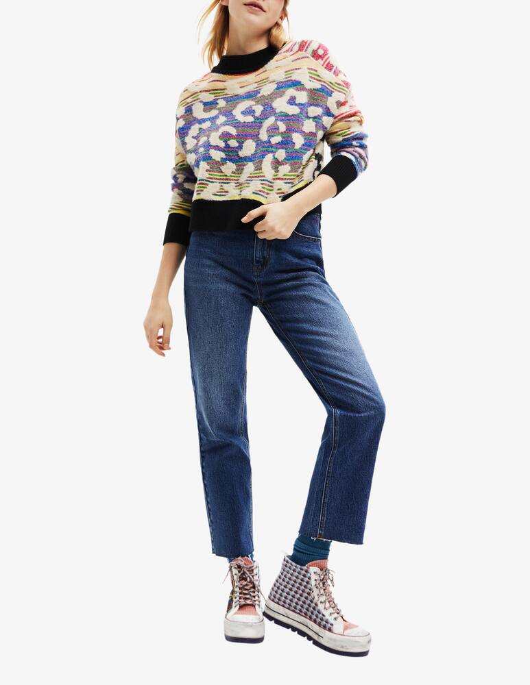 Desigual Striped leopard-effect jumper - Multicolor - picture 2 Desigual Striped leopard-effect jumper - Multicolor - picture 2