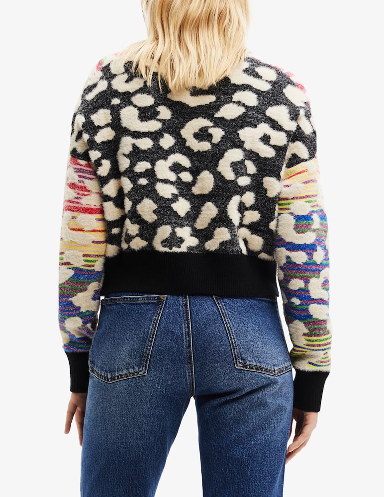 Desigual Striped leopard-effect jumper - Multicolor - picture 3 Desigual Striped leopard-effect jumper - Multicolor - picture 3