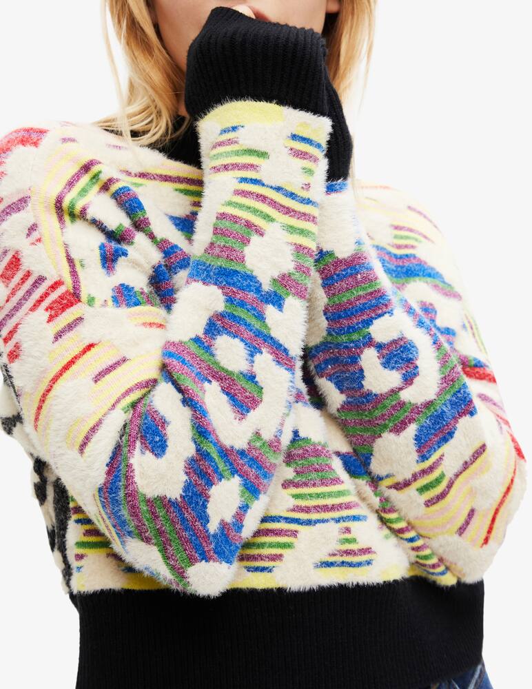 Desigual Striped leopard-effect jumper - Multicolor - picture 4 Desigual Striped leopard-effect jumper - Multicolor - picture 4