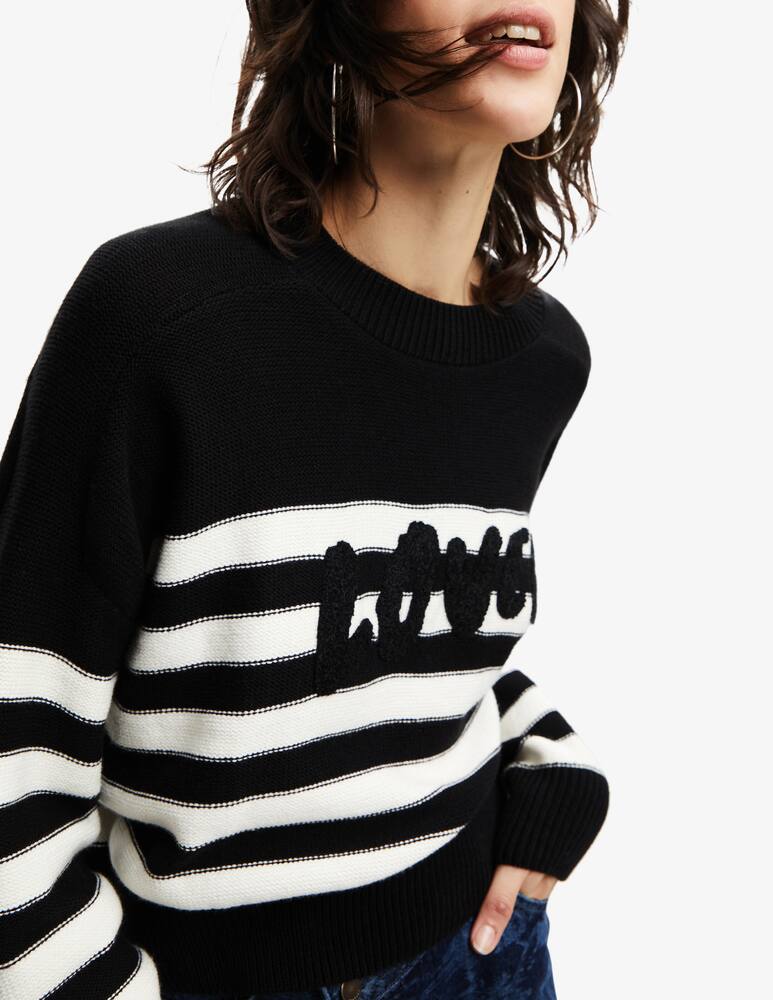 Desigual Maglietta a manica lunga ampia a righe - Nero - immagine 4 Desigual Maglietta a manica lunga ampia a righe - Nero - immagine 4