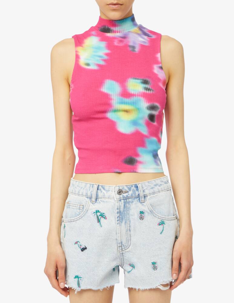 Desigual Top a costine con stampa floreale - immagine 1 Desigual Top a costine con stampa floreale - immagine 1