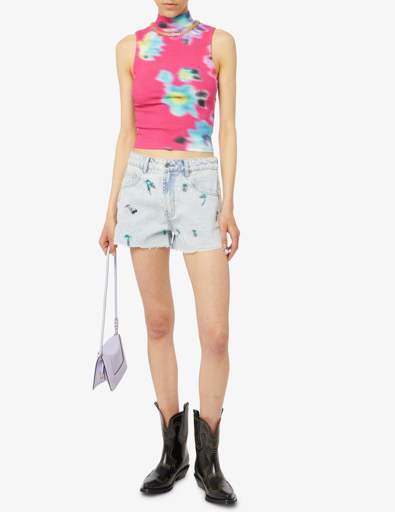 rinascente Desigual Top a costine con stampa floreale