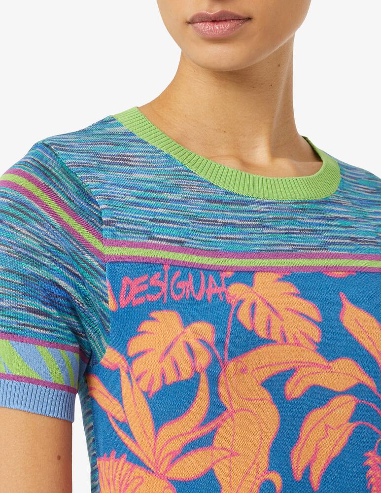 rinascente Desigual Knit tropical T-shirt - Light Blue