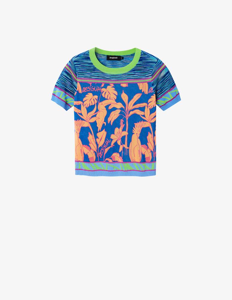 rinascente Desigual Knit tropical T-shirt - Light Blue