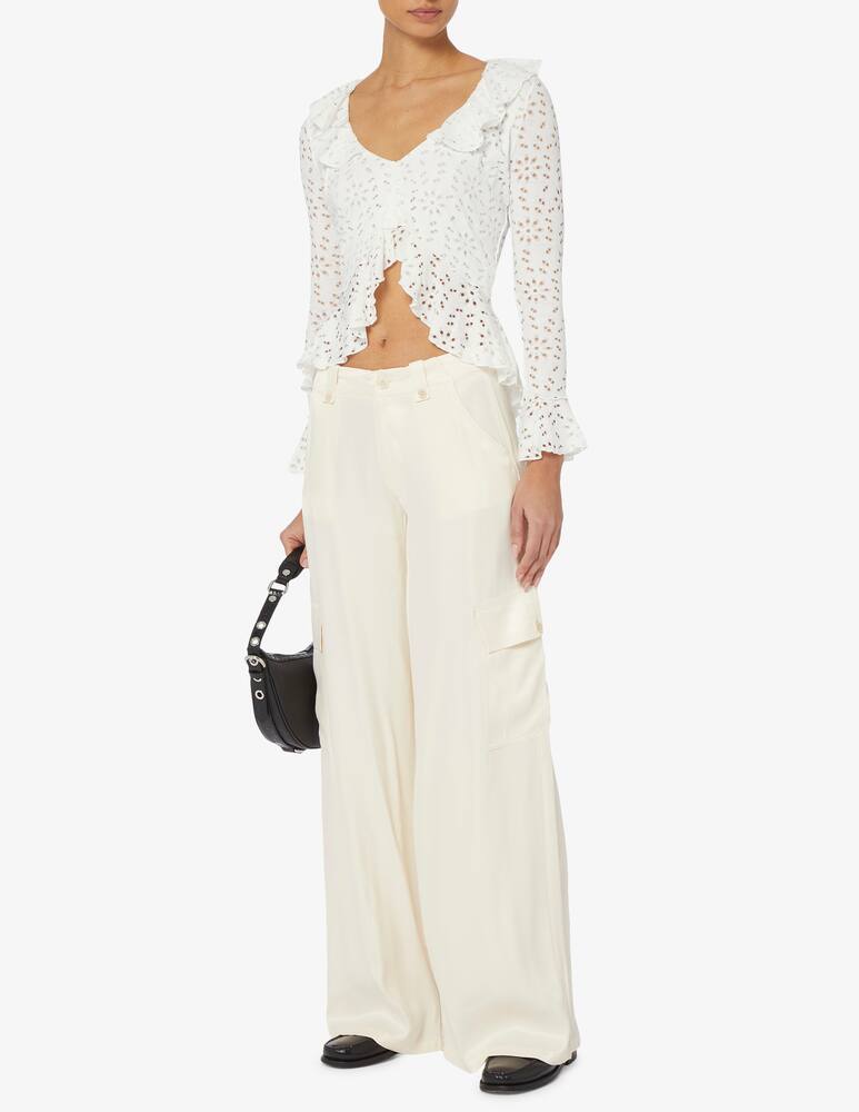 rinascente Desigual Wide leg satin cargo trousers