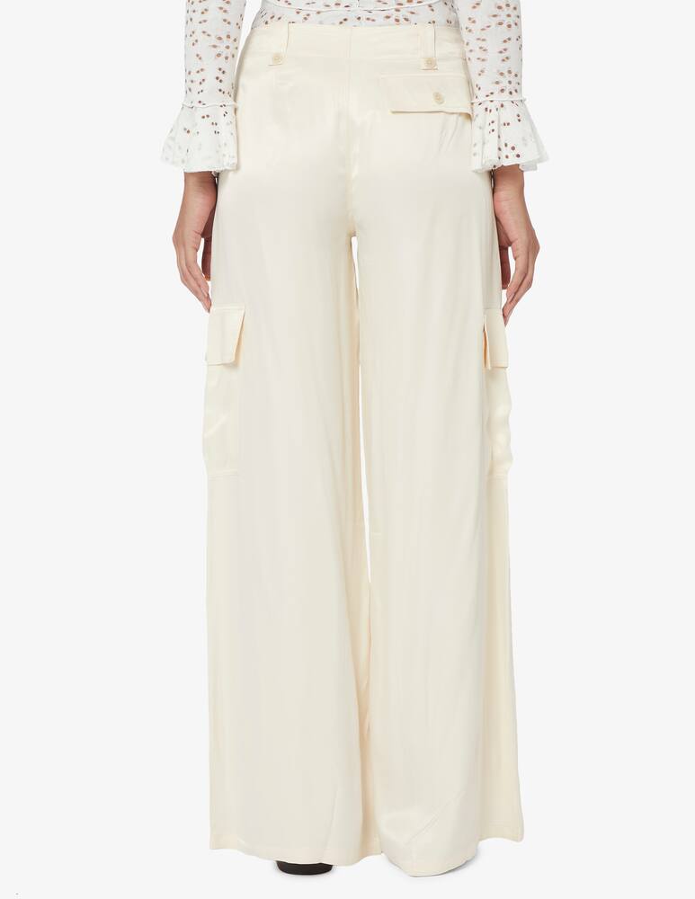 rinascente Desigual Wide leg satin cargo trousers