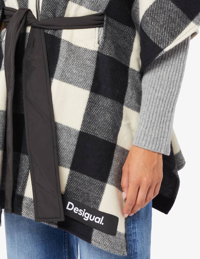 rinascente Desigual Checked belted poncho