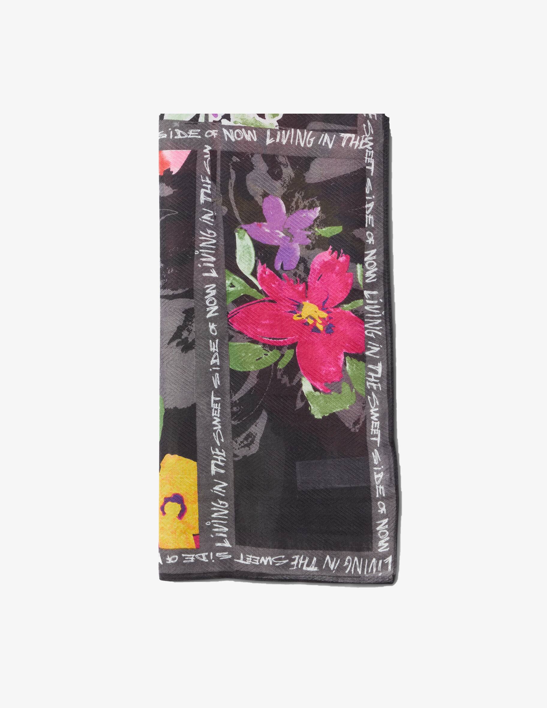 Desigual Fou_Delicate Patch_re Fashion Scarf Bleu - Foulard Rectangulaire Femme