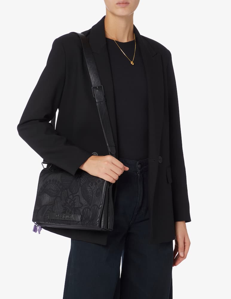 rinascente Desigual Embroidered flowers medium shoulder bag