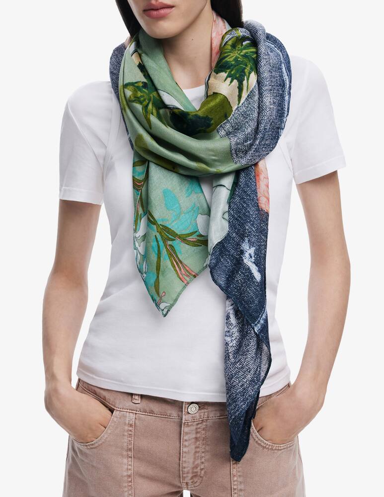 rinascente Desigual Delicate patch rectangle scarf