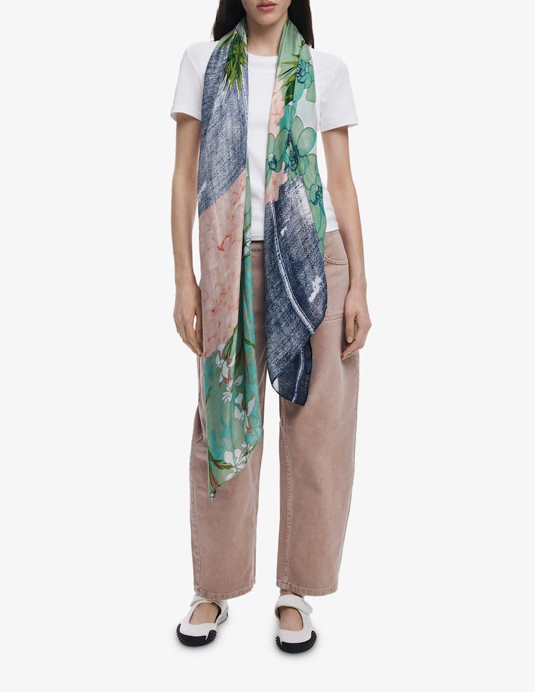 rinascente Desigual Delicate patch rectangle scarf