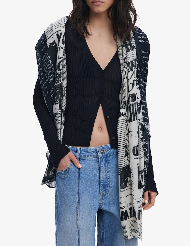 rinascente Desigual Foulard stampa giornale