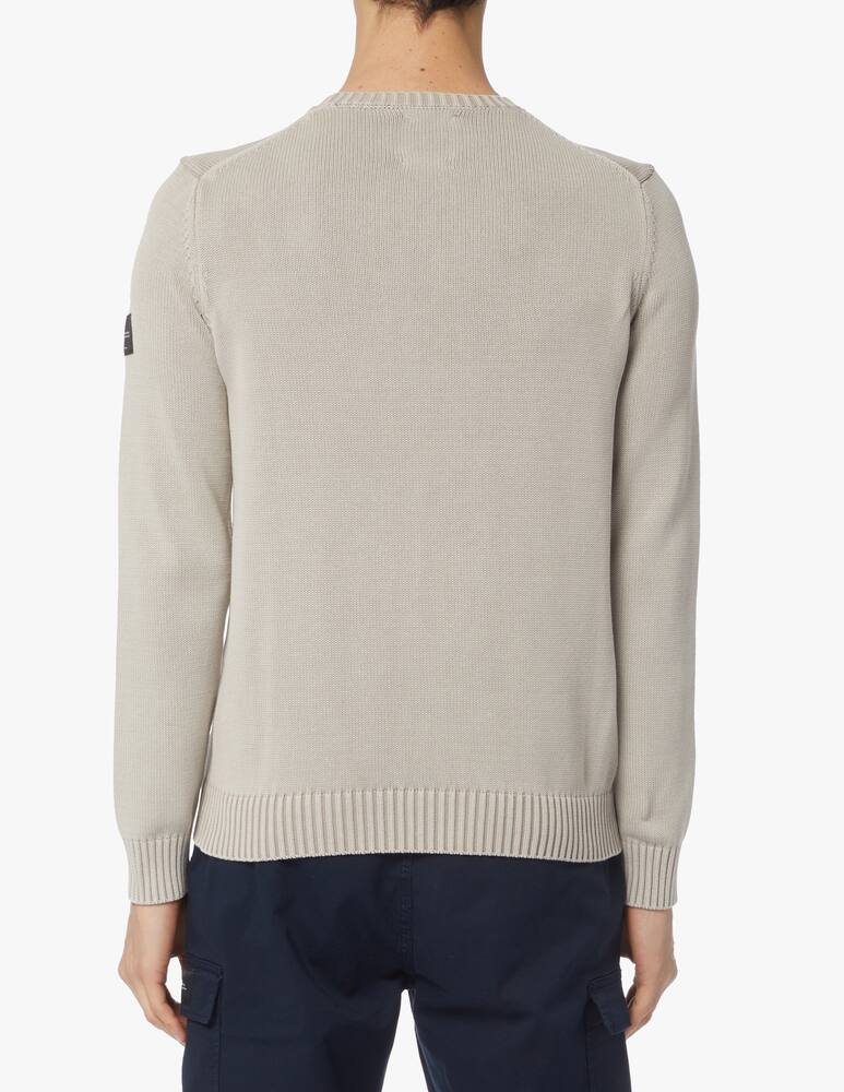 Ecoalf Washed cotton roundneck sweater - beige - picture 3