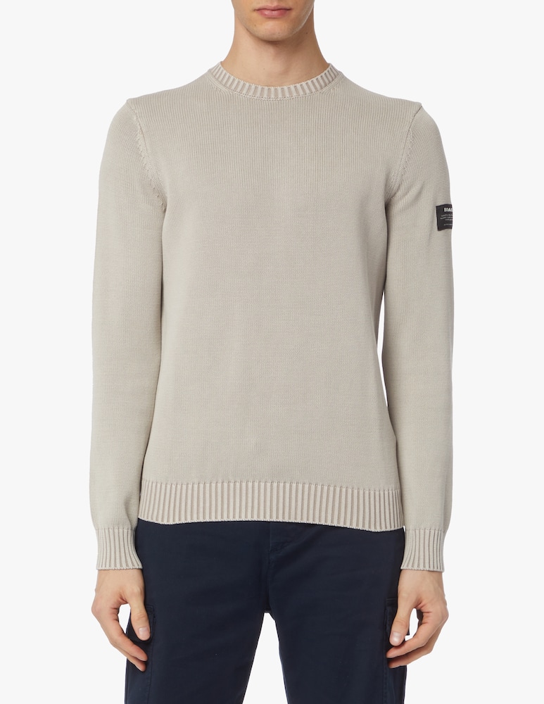 Ecoalf Washed cotton roundneck sweater - beige - picture 1
