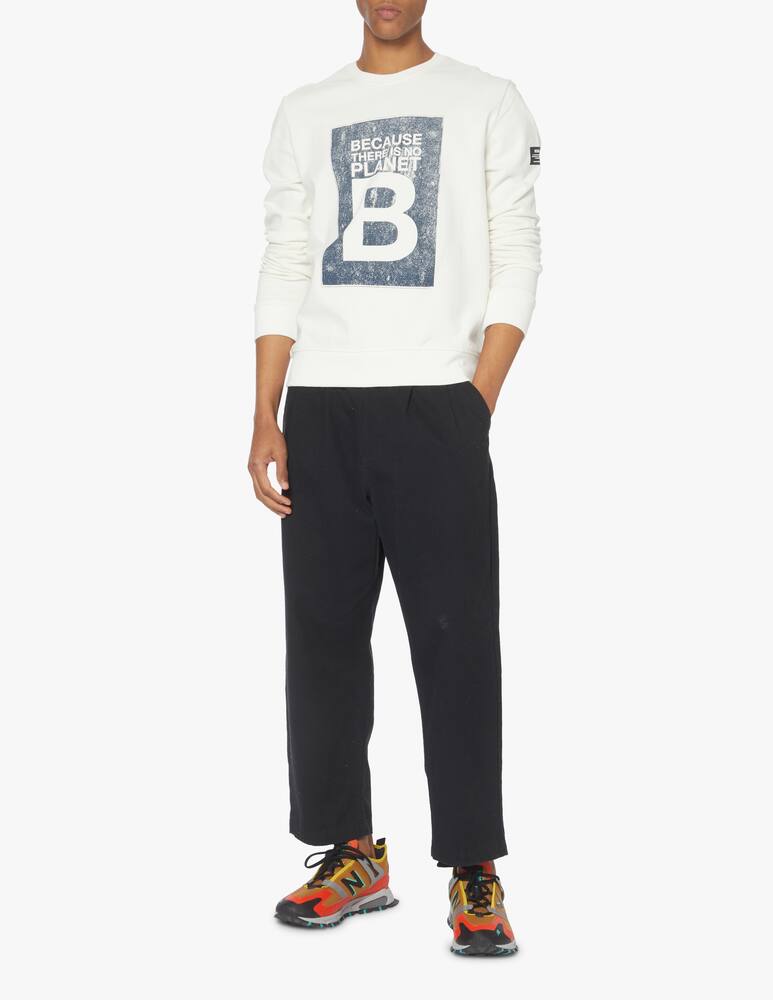 rinascente Ecoalf Felpa girocollo no planet b box - bianco