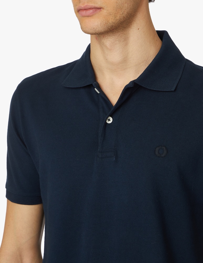 rinascente Ecoalf Washed piquet short sleeve polo - blue