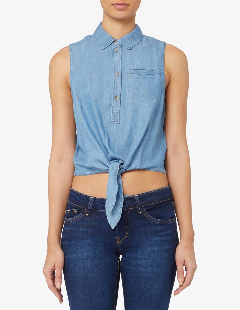 Pepe Jeans Winona sleeveless denim shirt - picture 1 Pepe Jeans Winona sleeveless denim shirt - picture 1
