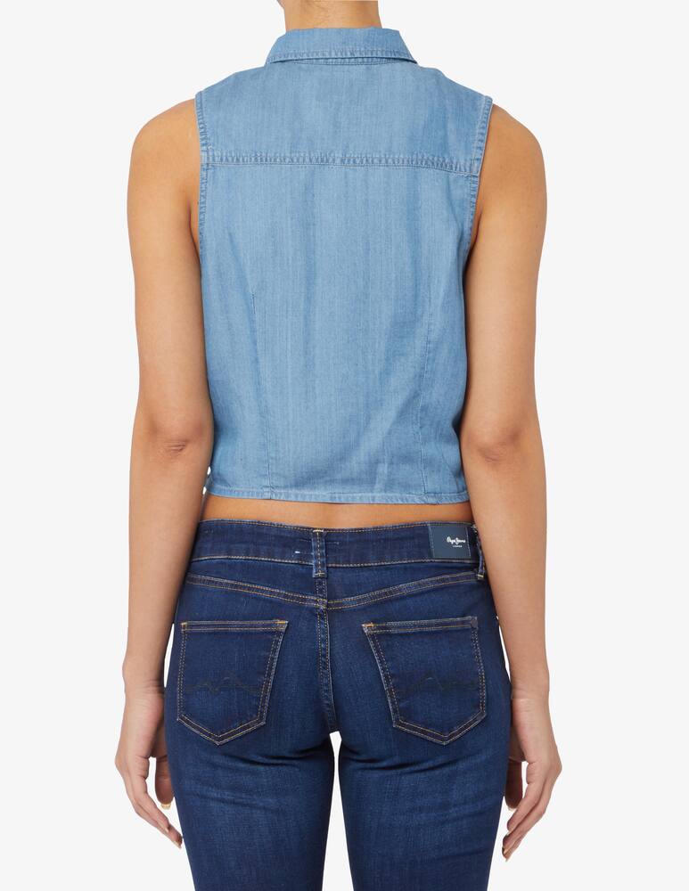 Pepe Jeans Winona sleeveless denim shirt - picture 3 Pepe Jeans Winona sleeveless denim shirt - picture 3