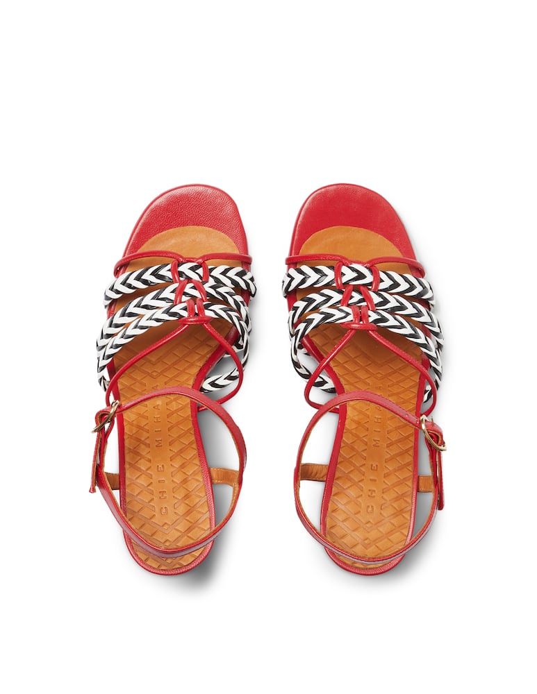 rinascente Chie Mihara Bari leather helled sandals - red
