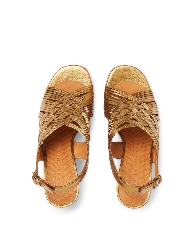 rinascente Chie Mihara Beya leather slingback - gold