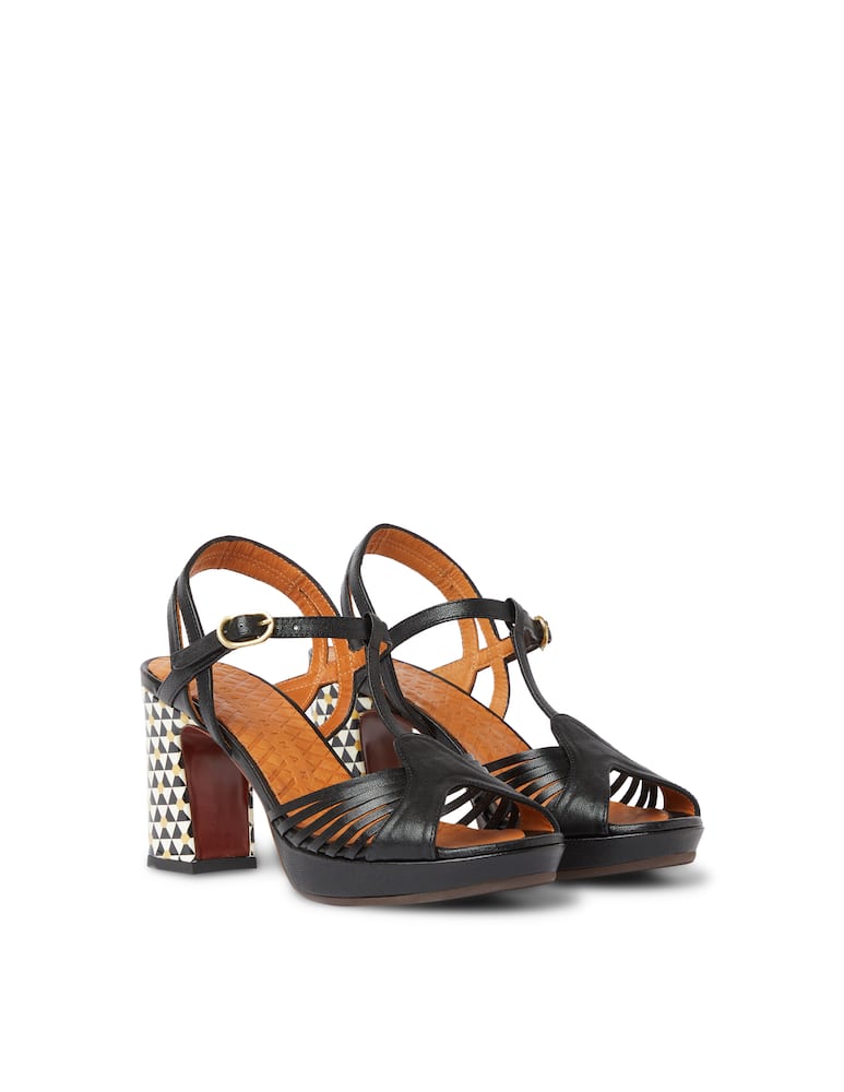 rinascente Chie Mihara Kinja mosaic heel sandals - black