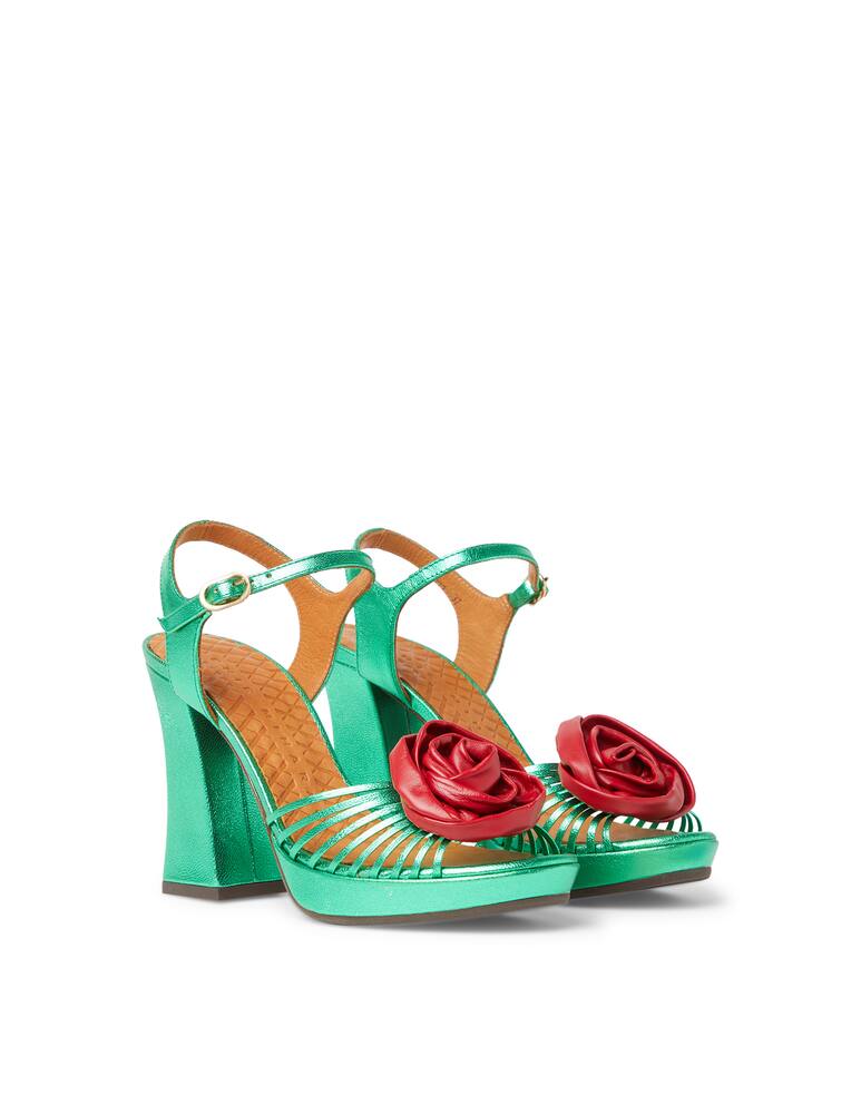 rinascente Chie Mihara Metflower leather platform - green