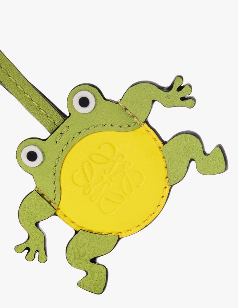 rinascente LOEWE Frog Airtag case in classic calfskin and brass